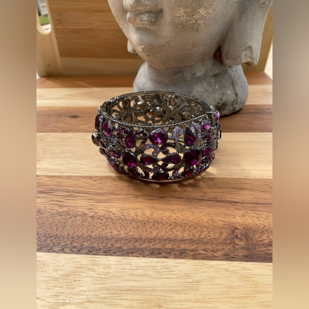 Purple crystal and black cuff